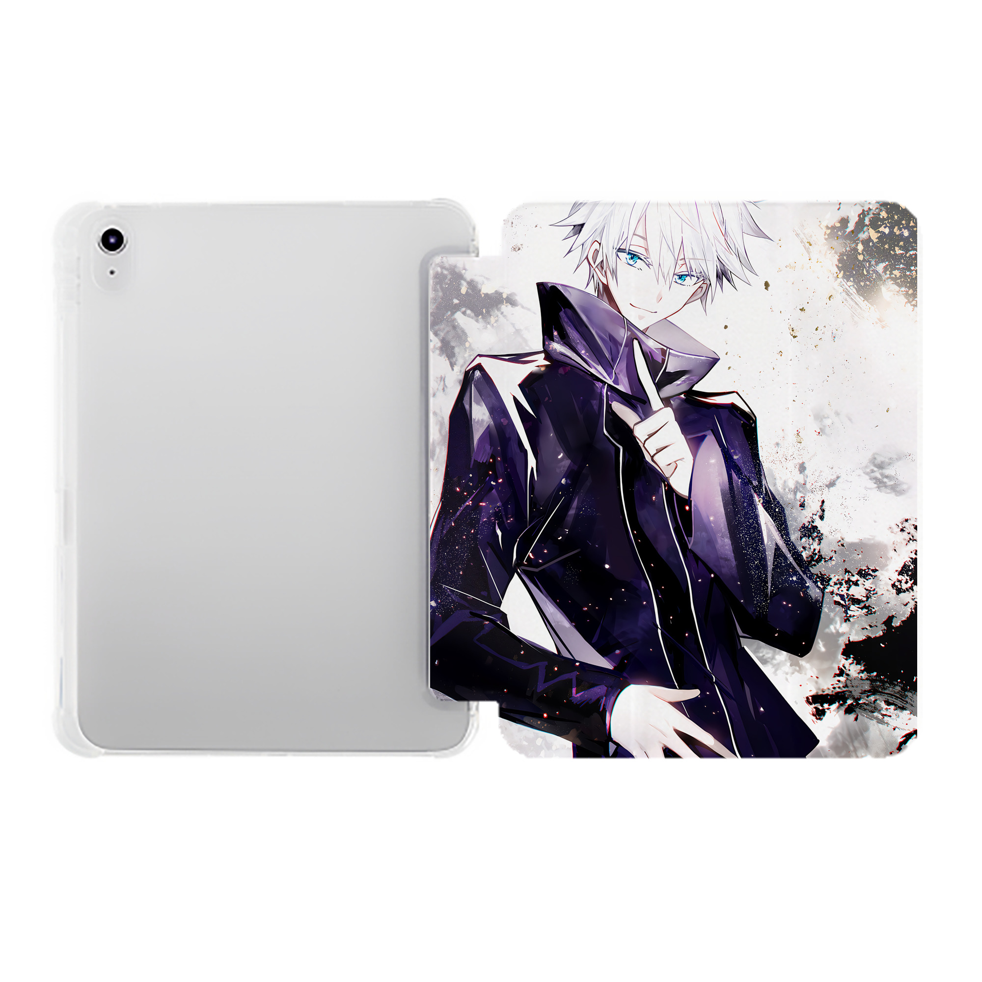（画像用） 呪術廻戦 Jujutsu Kaisen IPad ケース ペン収納付き 三つ折りスタンド PUレザー×シリコン 対応機種9.5/10.5/10.9インチ